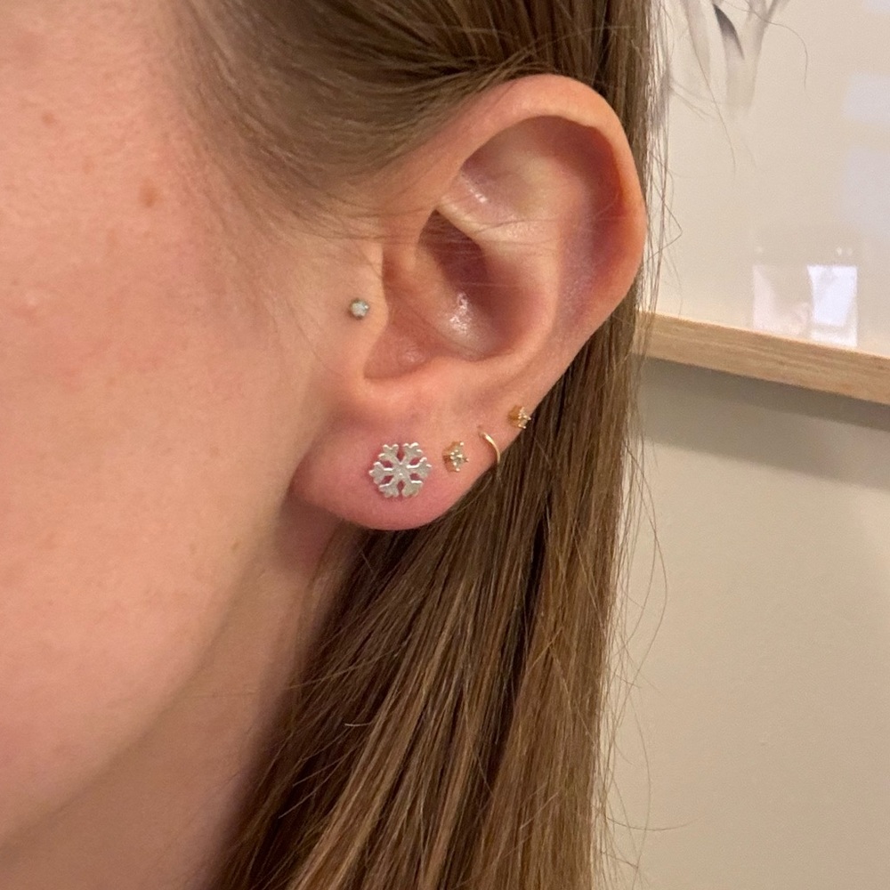 Snowflakes ❄️  Sterling silver Stud snowflake Earrings snow